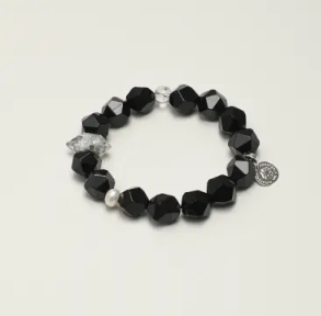 Black Onyx & Shungite Silver Bracelet