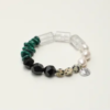 Malachite Black Onyx & Dalmatian Jasper Beaded Bracelet