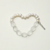 Carved Clear Quartz & Freshwater Pearl Beaded Bracelet